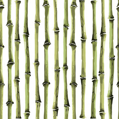 Motif vertical sans couture de bambou sur fond blanc