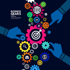Obraz premium Gears creative idea set for business vector illustration.