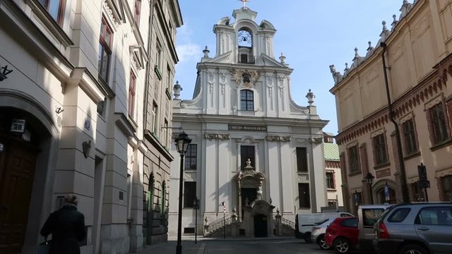 Krakow, Poland, view of Lord's Transfiguration Church