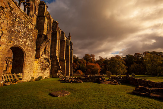 Ruin of medieval Bolton Abbey in Yorkshire Dales. Great Britain.