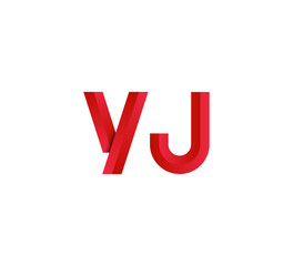 Initial two letter red 3D logo vector YJ