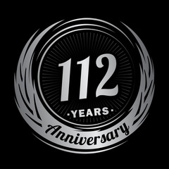 Fototapeta premium 112 years anniversary. Anniversary logo design. One hundred and twelve years logo.