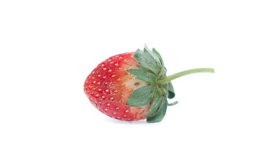 strawberries over white background
