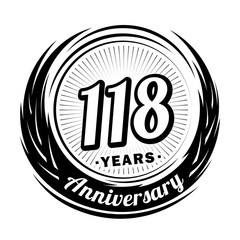 Fototapeta premium 118 years anniversary. Anniversary logo design. One hundred and eighteen years logo.
