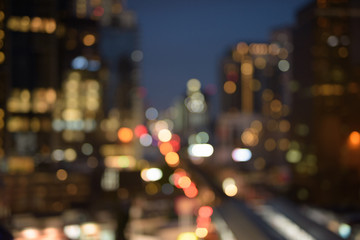 Defocused Shot Of Blurred View Of The City In Bangkok, Thailand