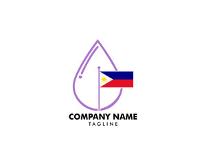 Lavender Essential Oil with Philippine Flag Logo Design Vector Template