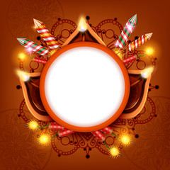 Diwali Lanterns Circle Frame