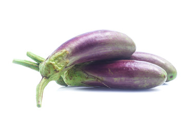 eggplants on white background