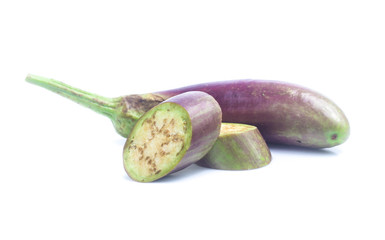 eggplants on white background