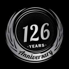 Fototapeta premium 126 years anniversary. Anniversary logo design. One hundred and twenty-six years logo.