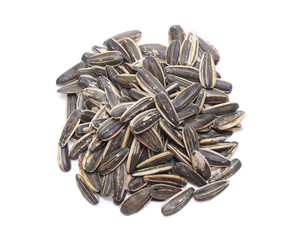 Sunflower seeds isolated on white background