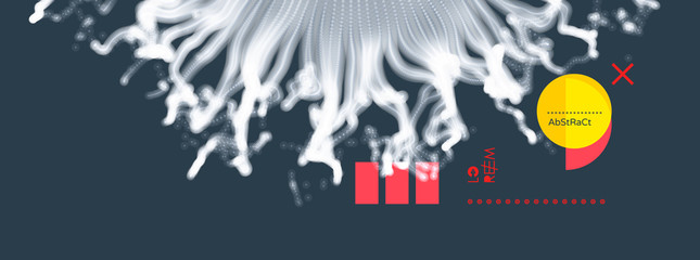 Abstract art. Array with Dynamic Particles. 3D Technology Style. Abstract Background. Vector Illustration.