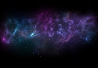 Star and nebula system, spherical panorama, illustration