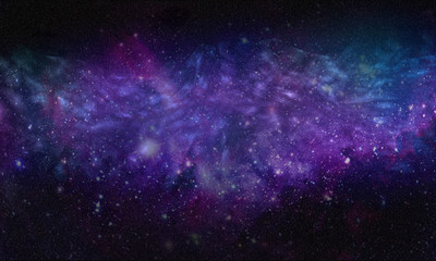 Star and nebula system, spherical panorama, illustration