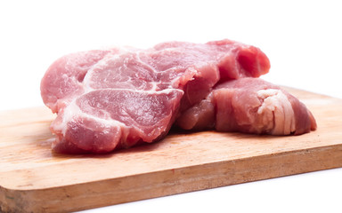 Fresh raw beef steak isolated on white background