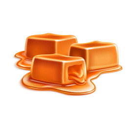 Caramel Bars Realistic Composition