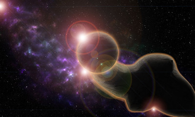 Obraz premium Star and nebula system, nebula illustration