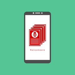 smartphone virus alert. Malware trojan notification on smartphone screen. Hacker attack and insecure internet connection vector concept. Illustration of internet virus malware