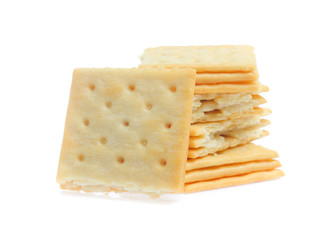 Cracker isolated on over white background