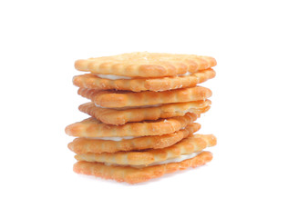 Cracker isolated on over white background
