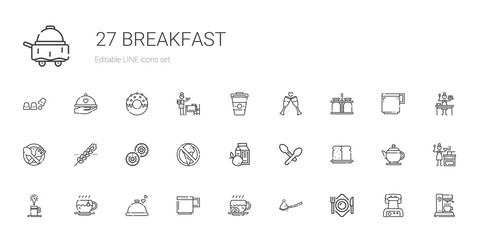 breakfast icons set