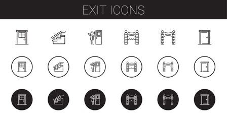 exit icons set