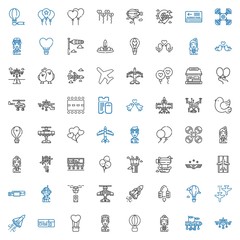 flight icons set