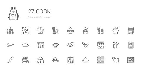 cook icons set