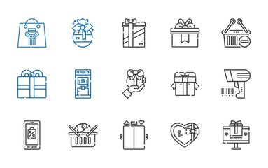 shopping icons set
