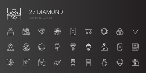 diamond icons set