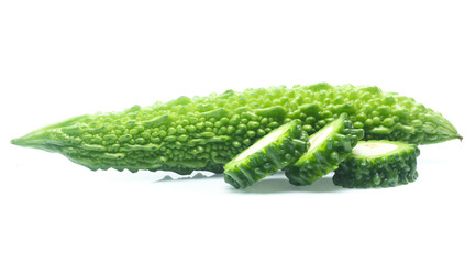 Bitter gourd on white background