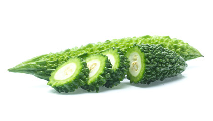 Bitter gourd on white background