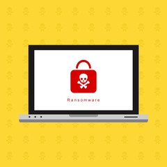 Computer Viruses Attack, Errors detected, Warning signs, Stealing data. Monitor with hacking virus alert messages, bugs, notifications, bomb, open lock, infected files. Vector illustration on white