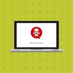 Computer Viruses Attack, Errors detected, Warning signs, Stealing data. Monitor with hacking virus alert messages, bugs, notifications, bomb, open lock, infected files. Vector illustration on white