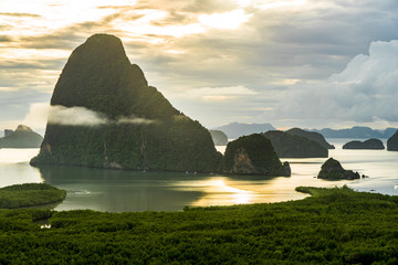 Beautiful scene seascape in the morning sunrise of Samed Nang She (or Samed Nang chee ) is the best...