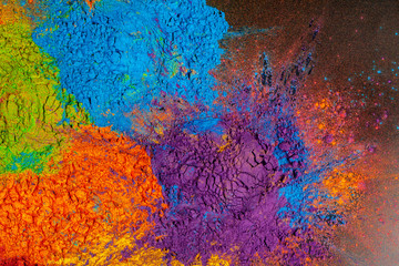 Colorful background made of Indian colorful dyes