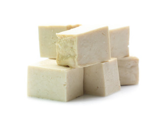 Tofu isolated on white background