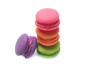 Colorful  macaron isolated on white background