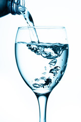 glass of water on white background