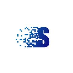 Letter S Pixel Logo, Fast Moving S Logo