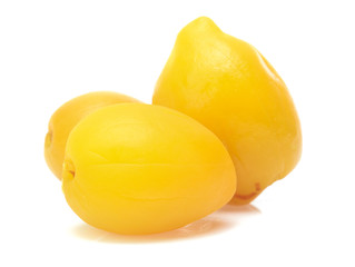 peach halves isolated on white background