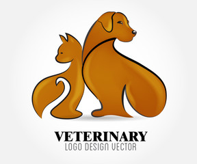 Cat and dog logo vector image