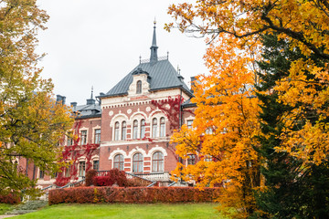 Fototapeta na wymiar Loviisa, Finland - 7 October 2019: The Manor House Malmgard.