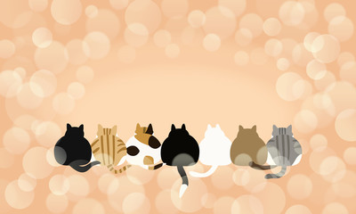 ほっこりニャンコ 7匹の猫の暖かな後ろ姿 
