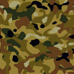 Camouflage seamless pattern. Military texture. Vector background