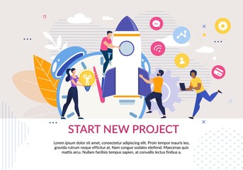 Start New Project Motivation Poster in Flat Design