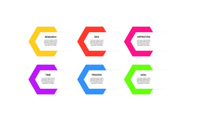 Vector hexagon Infographic stack chart design with icons and 6 options or steps. for business concept. Can be used for presentations banner, workflow layout, process diagram, flow chart