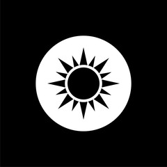 Sun symbol isolated on black background