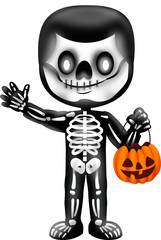 niño disfrazado de calavera