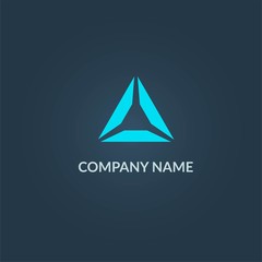 Fototapeta premium Modern triangle letter A logo isolated. Alphabet vector image